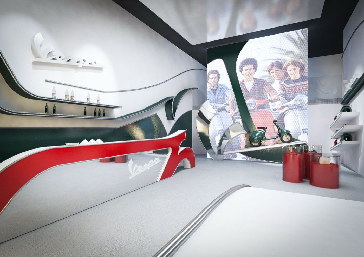 Progetto punto vendita Vespa Cafe